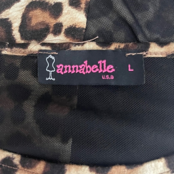 Animal print top with black sheer piece on back - Picture 7 of 7